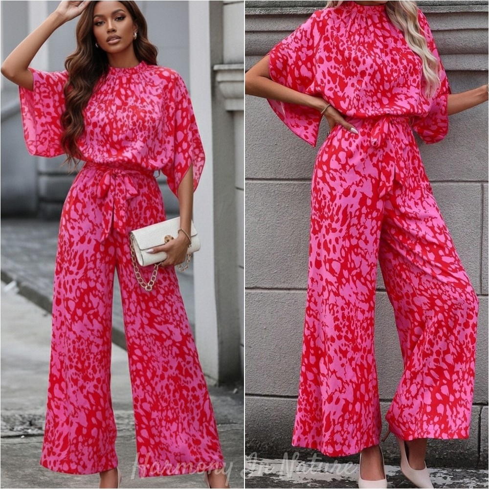 Leopard Glam Wide Leg Jumpsuit